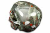 Realistic Bloodstone (Heliotrope) Skull - South Africa #382168-4